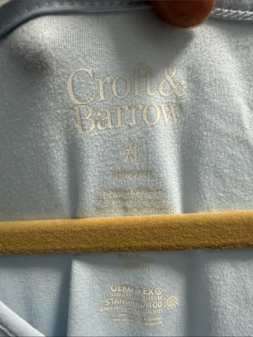 croft & barrow Light Blue V-Neck Sleep Top - Picture 2 of 3
